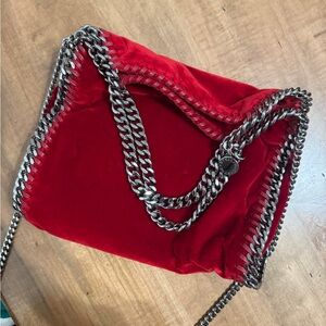 Stella McCartney Falabella Bag Red Velvet